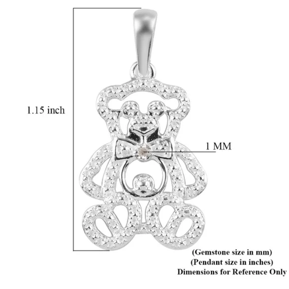 STERLING SILVER TEDDY BEAR PENDANT - Picture 4 of 5